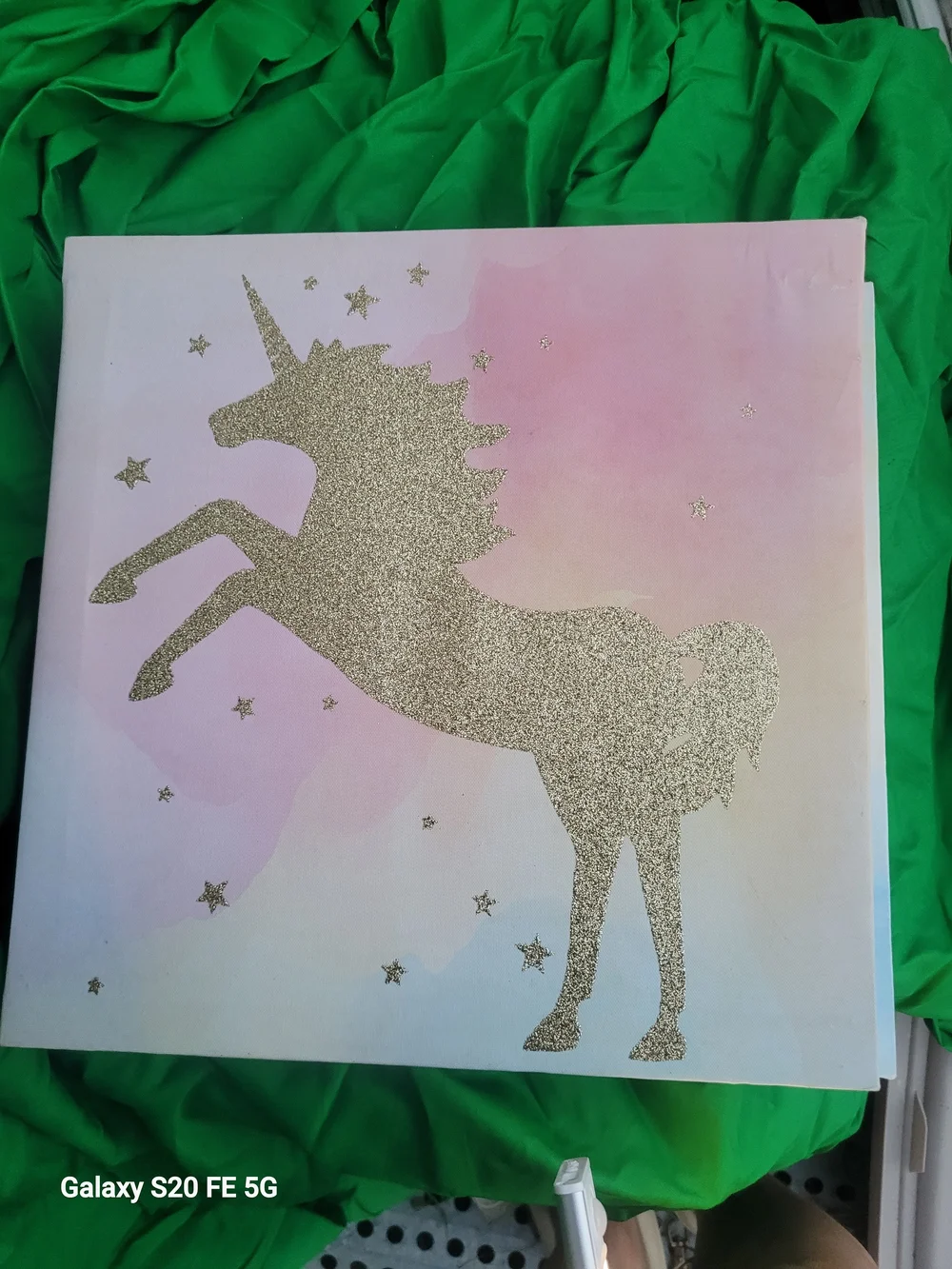 Glitter Unicorn Wall Art - Gold Sparkle